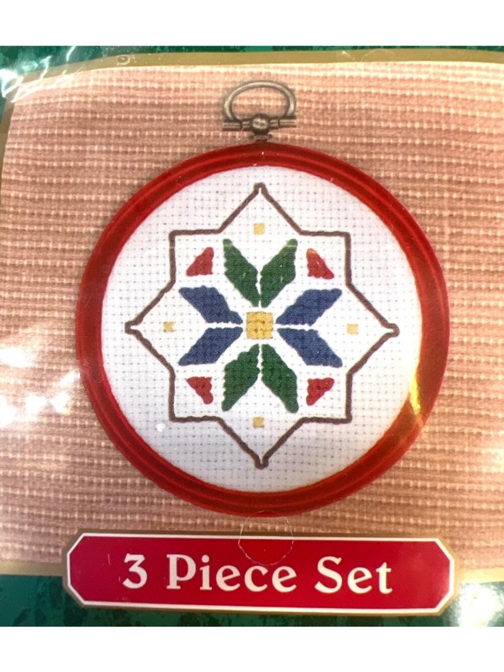 Trim A Home 3-Piece Cross Stitch Kit Includes Needle & Thread - Ages 8+